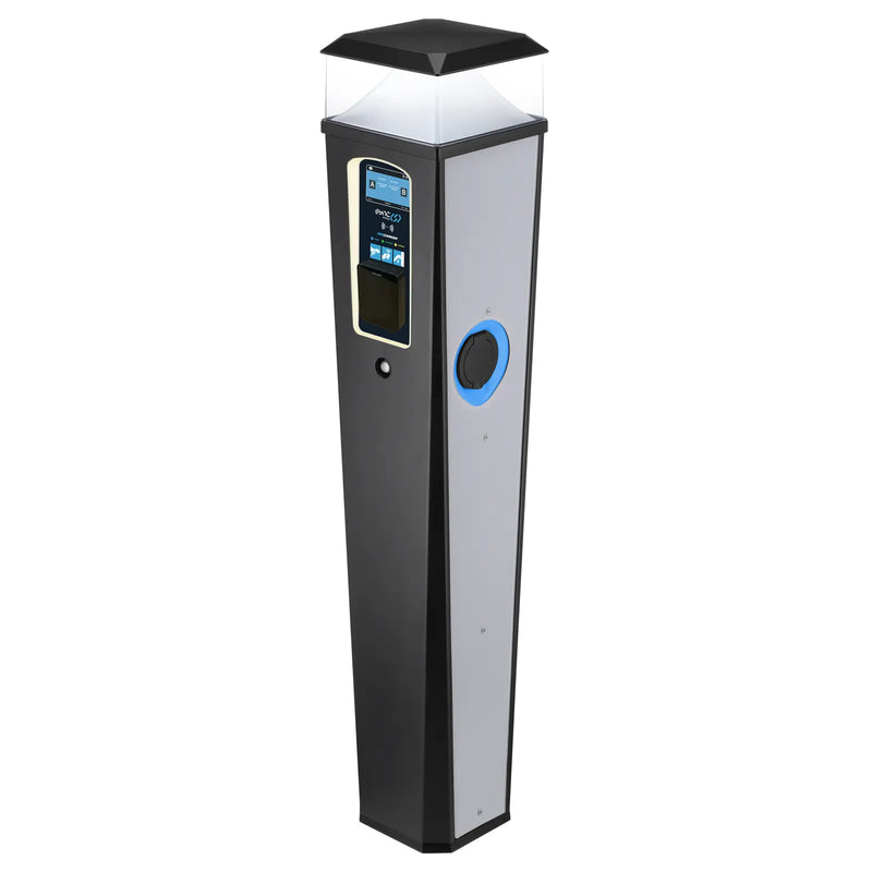 Sync Energy Pro Charger - EV Twin Bollard Pro Charger, 2 x 7.4kW, Single Phase - 4G, MID Meter with Pay Terminal