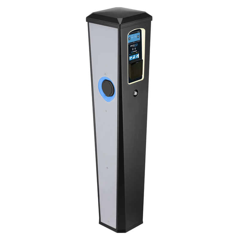 Sync Energy Pro Charger - EV Twin Bollard Pro Charger, 2 x 11kW, Three Phase - 4G, MID Meter with Pay Terminal