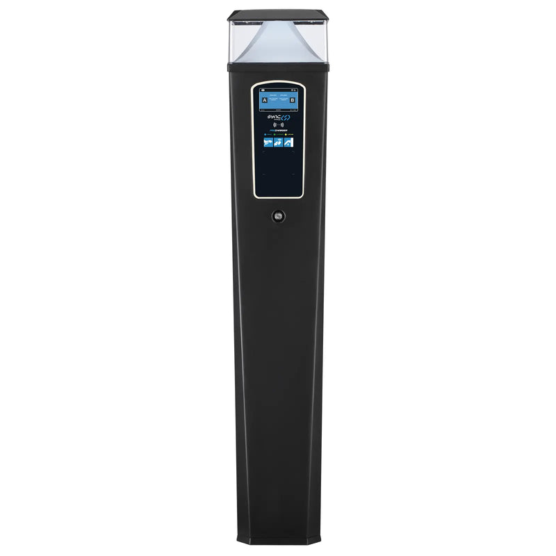 Sync Energy Pro Charger - EV Twin Bollard Pro Charger with Light 2 x 11kW, Three Phase - 4G, MID Meter