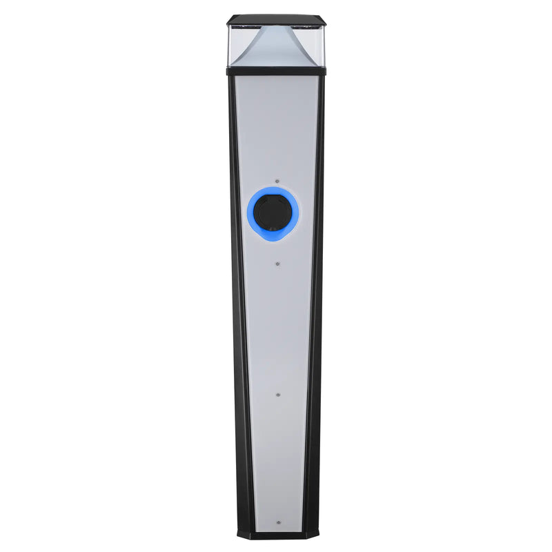 Sync Energy Pro Charger - EV Twin Bollard Pro Charger with Light 2 x 11kW, Three Phase - 4G, MID Meter