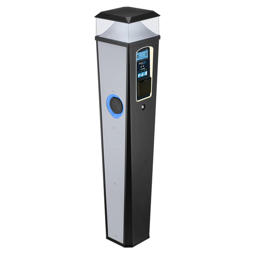 Sync Energy Pro Charger - EV Twin Bollard Pro Charger with Light 2 x 11kW, Three Phase - 4G, MID Meter with Pay Terminal