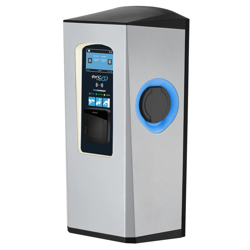 Sync Energy Pro Charger - EV Twin Wall Pro Charger, Three Phase, 2 x 11kW - 4G, MID Meter with Pay Terminal