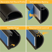 D-Line Trunking - 16x8mm Black 2m Self Adhesive Length