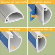 D-Line Trunking - 16x8mm White 2m Self Adhesive Length