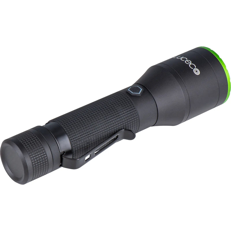 Luceco Hand Torch - Multi Focus LED Hand Torch, USB-C Rechargeable, Inspection Light, 3 Lighting Modes, IP44, 9W, 1000lm, 6500K