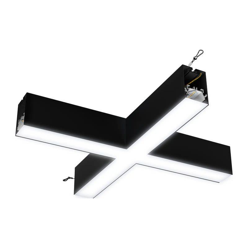 Luceco Contour Suspended - Contour 568mm suspended X connector module 1200lumens with fixed output driver finished in black