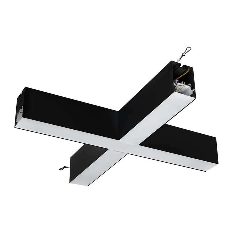 Luceco Contour Suspended - Contour 568mm suspended X connector module 1200lumens with fixed output driver finished in black