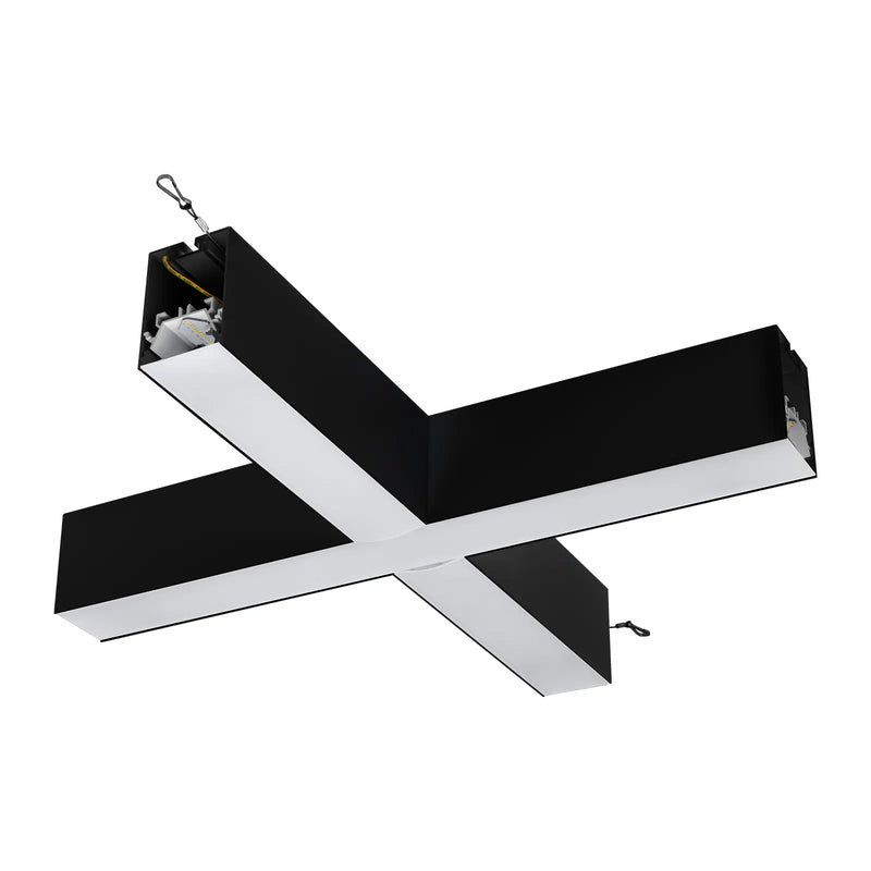 Luceco Contour Suspended - Contour 568mm suspended X connector module 1200lumens with fixed output driver finished in black