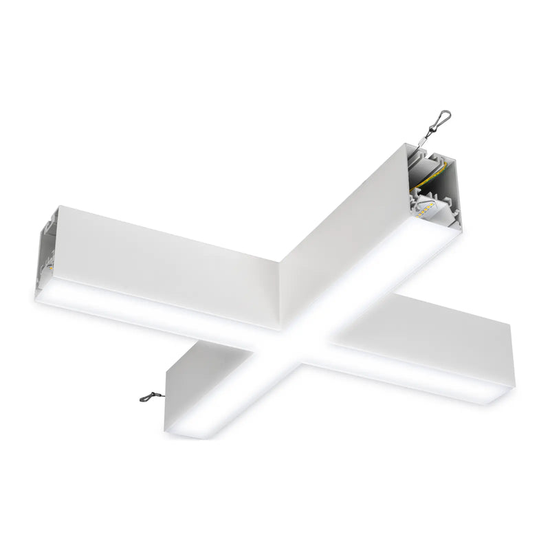 Luceco Contour Suspended - Contour 568mm suspended X connector module 2400lumens with fixed output driver finished in white