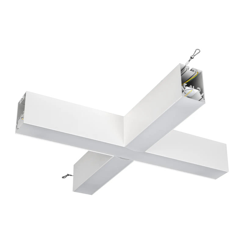 Luceco Contour Suspended - Contour 568mm suspended X connector module 2400lumens with fixed output driver finished in white