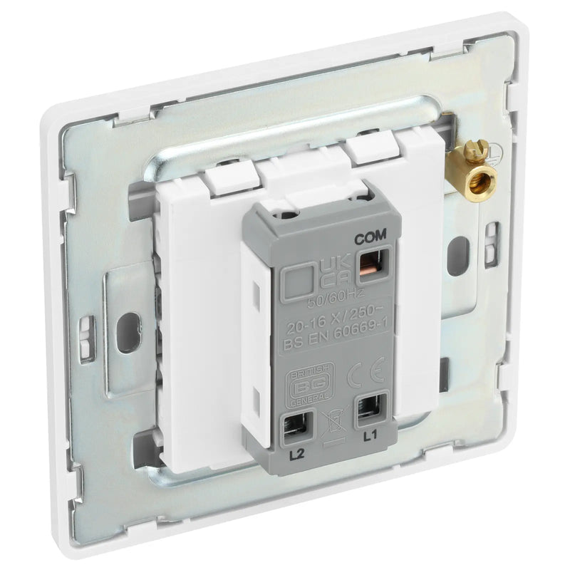 BG Electrical Evolve Brushed Steel - Single, 2 way switch, edge rocker