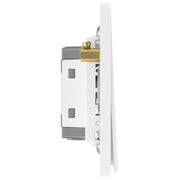 BG Electrical Evolve Brushed Steel - Single, 2 way switch, edge rocker