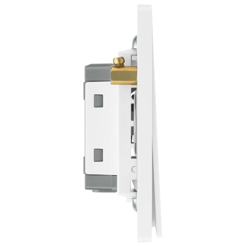 BG Electrical Evolve Brushed Steel - Single, 2 way switch, edge rocker