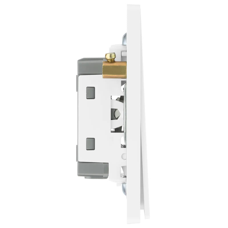 BG Electrical Evolve Brushed Steel - Double, 2 way switch, edge rocker