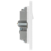 BG Electrical Evolve Brushed Steel - Single, switched, single pole, with 1 x USB A + 1 x USB C
