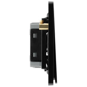 BG Electrical Evolve Matt Black - Single, 2 way switch, edge rocker