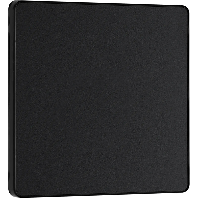 BG Electrical Evolve Matt Black - Single, blank plate