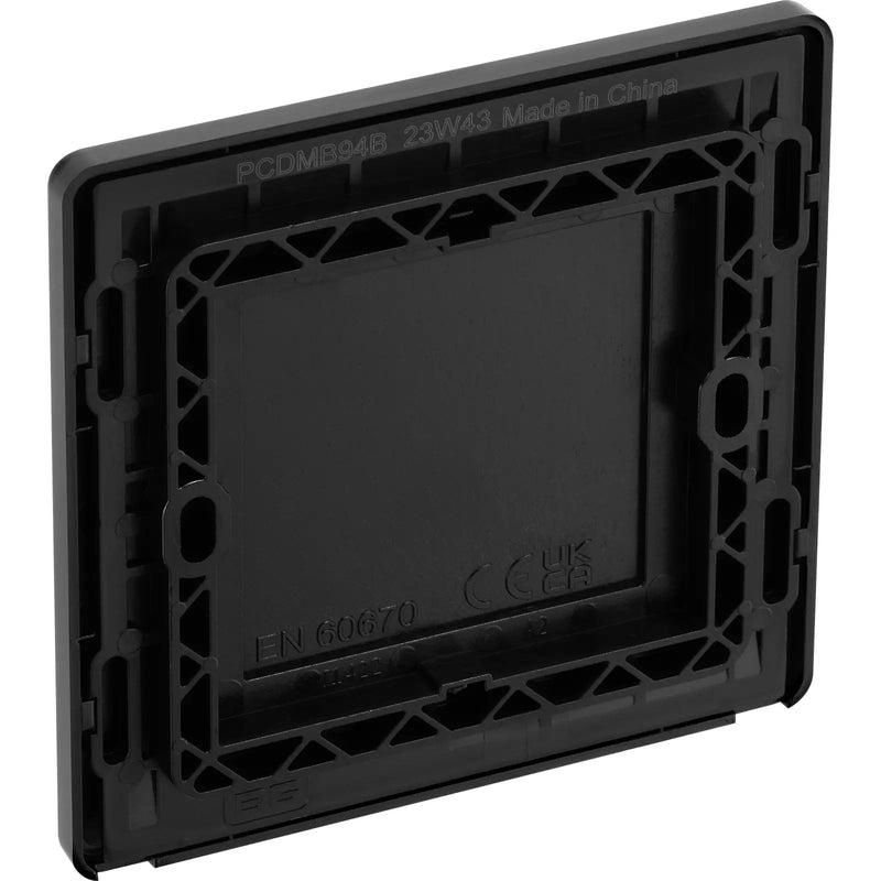 BG Electrical Evolve Matt Black - Single, blank plate