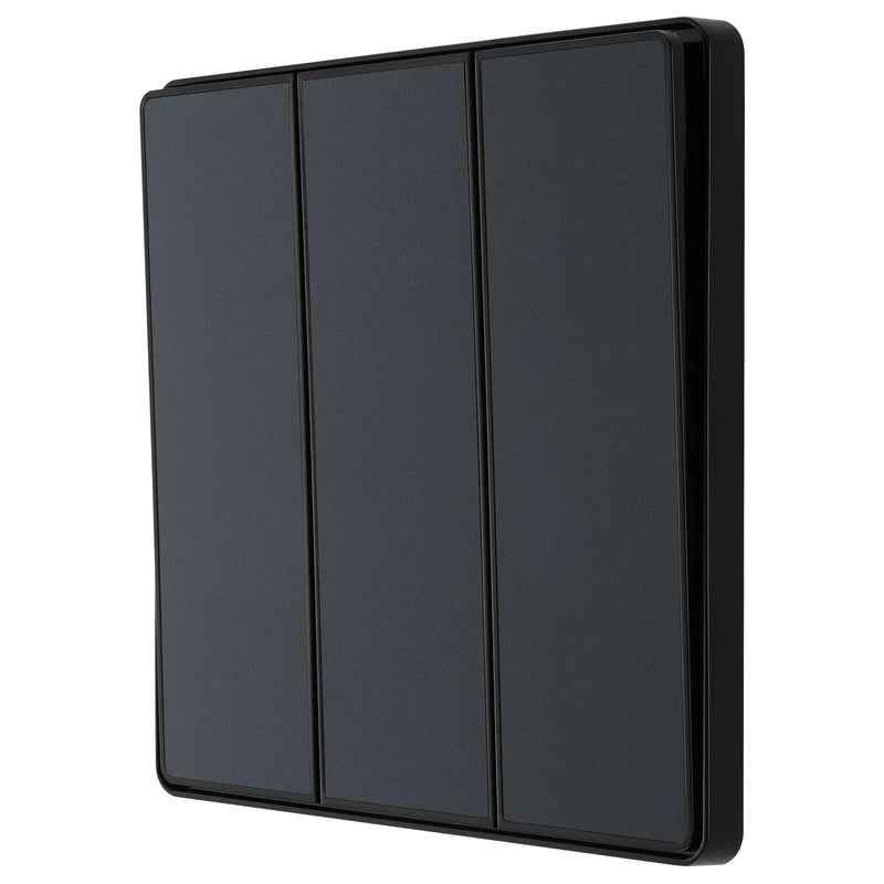 BG Electrical Evolve Matt Grey - Triple, 2 way switch, edge rocker