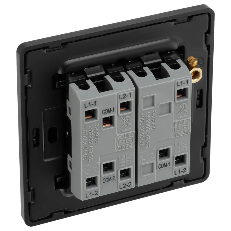 BG Electrical Evolve Matt Grey - Triple, 2 way switch, edge rocker