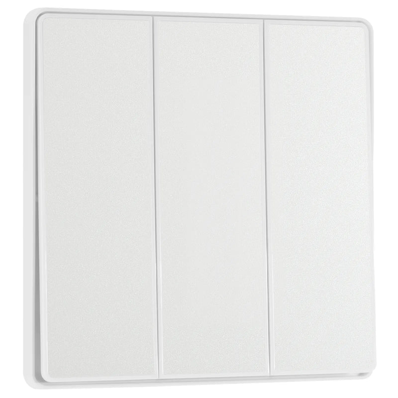 BG Electrical Evolve Pearlescent White - Triple, 2 way switch, edge rocker