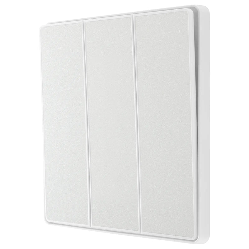 BG Electrical Evolve Pearlescent White - Triple, 2 way switch, edge rocker
