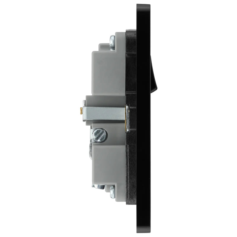 BG Electrical Evolve Polished Copper - Single, switched, single pole, with 1 x USB A + 1 x USB C