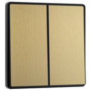 BG Electrical Evolve Satin Brass - Double, 2 way switch, edge rocker