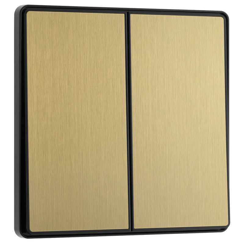 BG Electrical Evolve Satin Brass - Double, 2 way switch, edge rocker