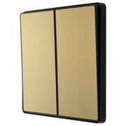 BG Electrical Evolve Satin Brass - Double, 2 way switch, edge rocker