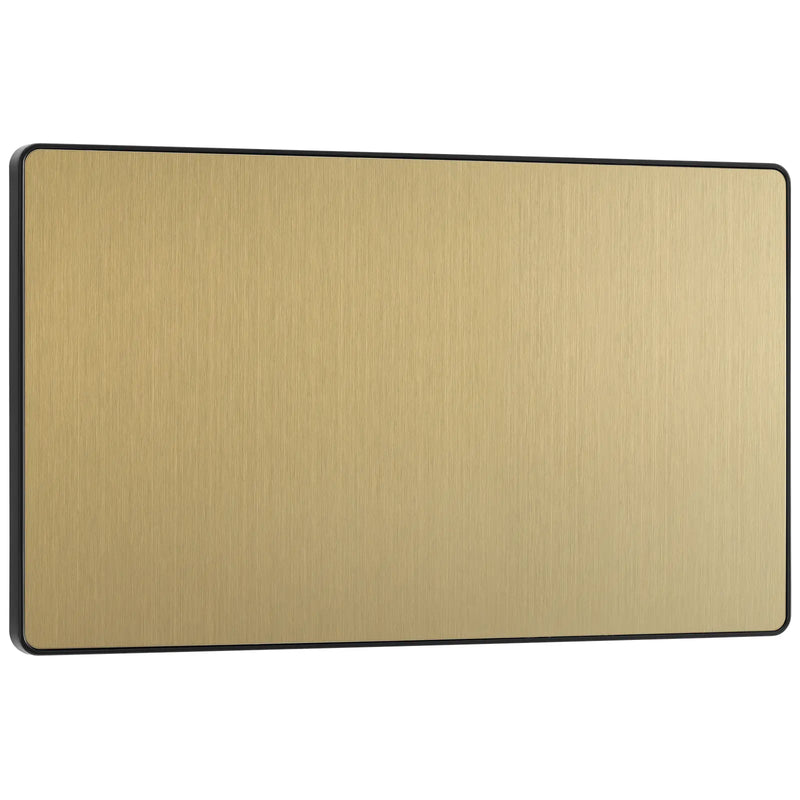 BG Electrical Evolve Satin Brass - Double, blank plate