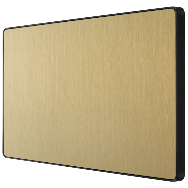 BG Electrical Evolve Satin Brass - Double, blank plate