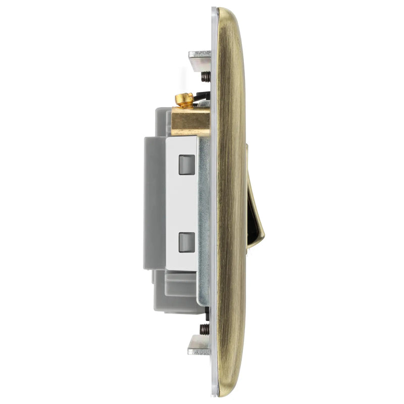 BG Electrical Nexus Metal Antique Brass - Triple pole, fused, fan isolator