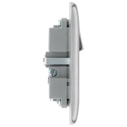 BG Electrical Nexus Metal Brushed Steel - Single, switched, single pole, with 1 x USB A + 1 x USB C