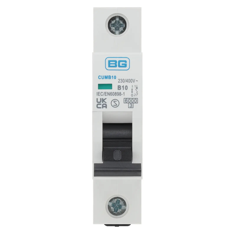 BG Circuit Protection MCB - Bidirectional 10A, B Curve, MCB, Single Pole, 6kA,1 module