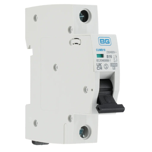 BG Circuit Protection MCB - Bidirectional 16A, B Curve, MCB, Single Pole, 6kA,1 module