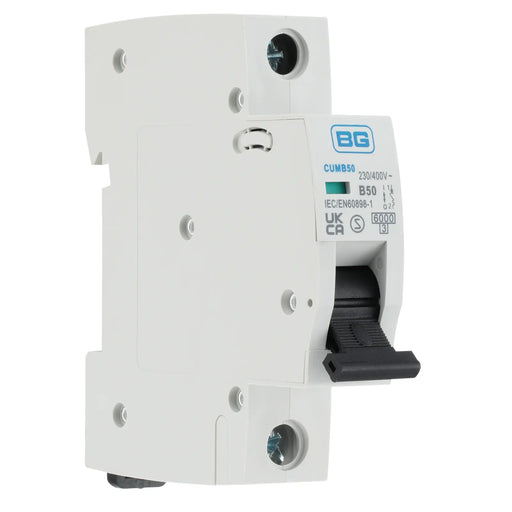 BG Circuit Protection MCB - Bidirectional 50A, B Curve, MCB, Single Pole, 6kA,1 module