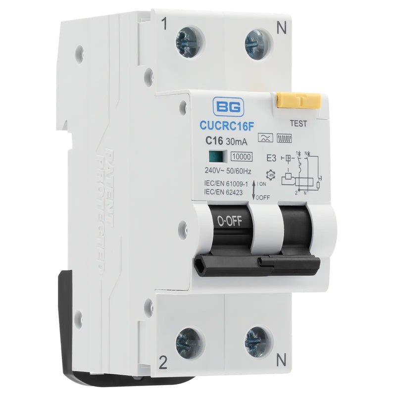 BG Circuit Protection RCBO - Bidirectional 16A C Curve RCBO Type F 2P