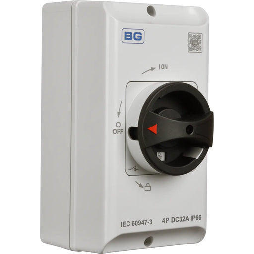 BG Circuit Protection Rotary Dc Isolator 4 Pole - 32A, 4-Pole DC, Rotary Isolator