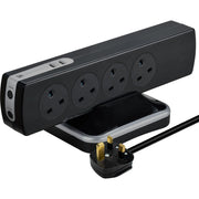 Masterplug High Gloss USB - 2 x USB A, 8 Sockets, 2m, 13A, Gloss Black