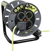 Masterplug Pro XT - 25m, 4 Sockets, 13A, Grey + Green