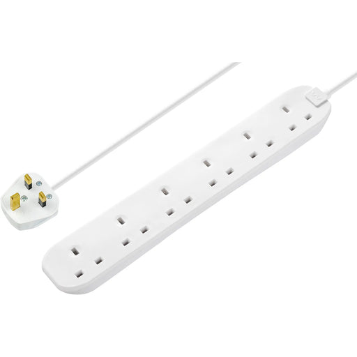 Masterplug Basic - 6 Sockets, 1m, 13A, White