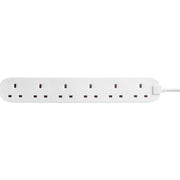 Masterplug Basic - 6 Sockets, 2m, 13A, White