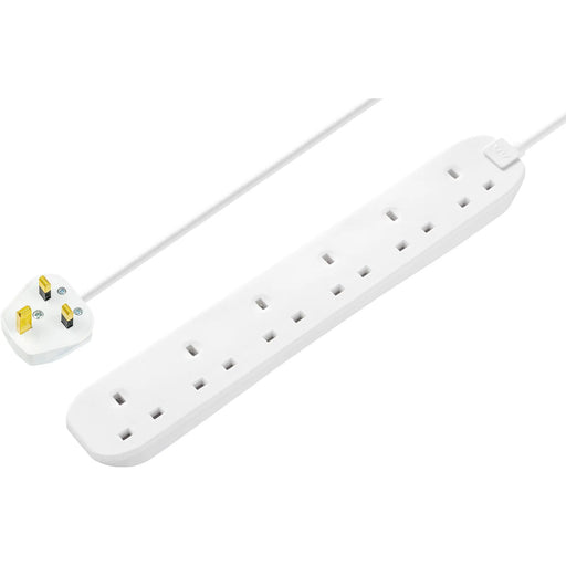 Masterplug Basic - 6 Sockets, 3m, 13A, White