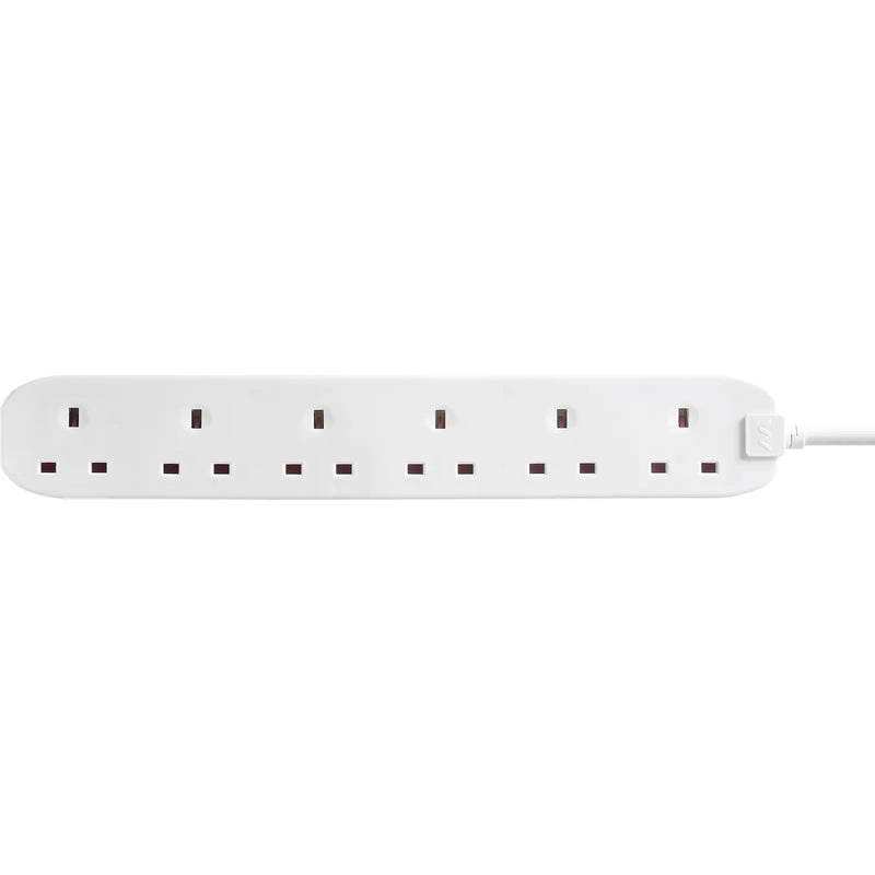 Masterplug Basic - 6 Sockets, 3m, 13A, White