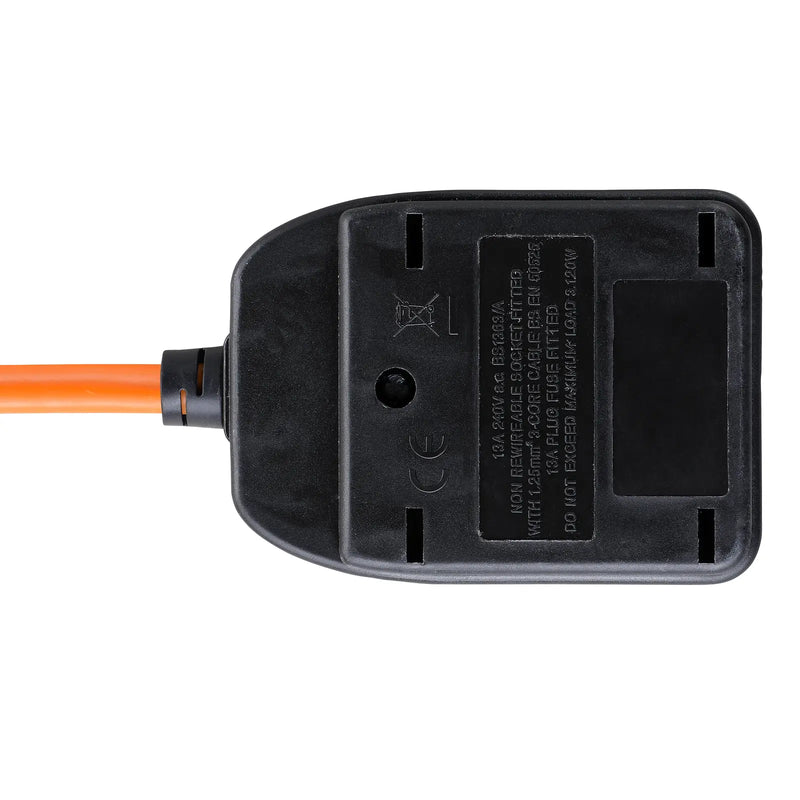 Masterplug Outdoor - 1 Socket, 10m, 13A, Orange
