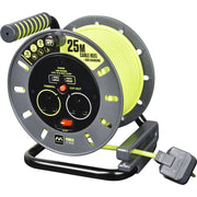 Masterplug Pro XT - 2 x USB A, 25m, 2 Sockets, 13A, Grey + Green