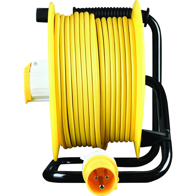 Masterplug Site - 50m, 2 Sockets, 16A, Yellow