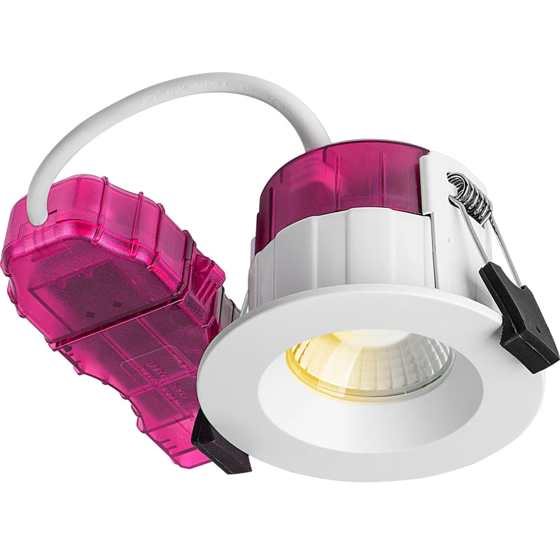 Luceco Elite - FType Elite Fire Rated Downlight 4W/6W 690lm Power Change & CCT Change 3000K / 4000K Dim2Warm Dimmable IP65 White - Regressed