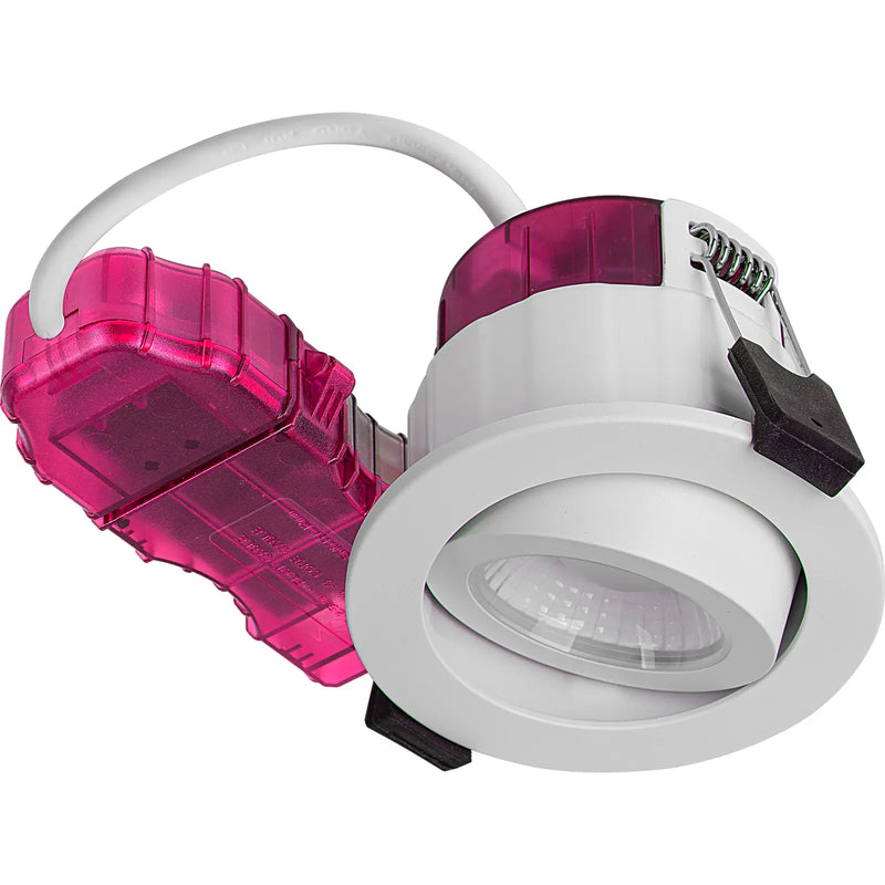 Luceco Elite - FType Elite Fire Rated Downlight 4W/6W 690lm Power Change & CCT Change 3000K / 4000K Dim2Warm Dimmable IP65 White - Adjustable